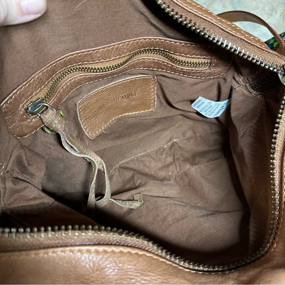 Free People Boho Brown Leather Hippie Messanger Bag - Picture 5 of 10